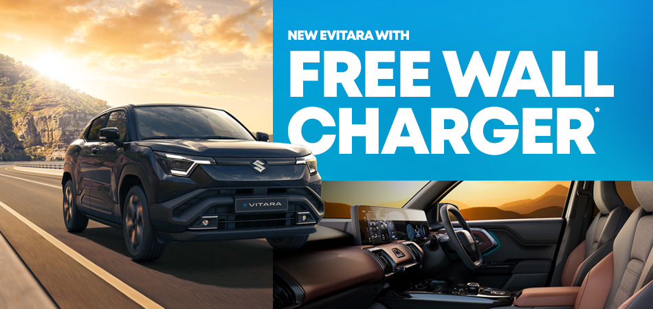 Collage of eVitrara images with free charger text