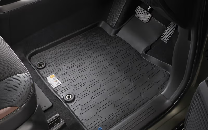 3D render of a Suzuki with the All Weather Floor Mats Set All Weather Floor Mats Set accessory attached